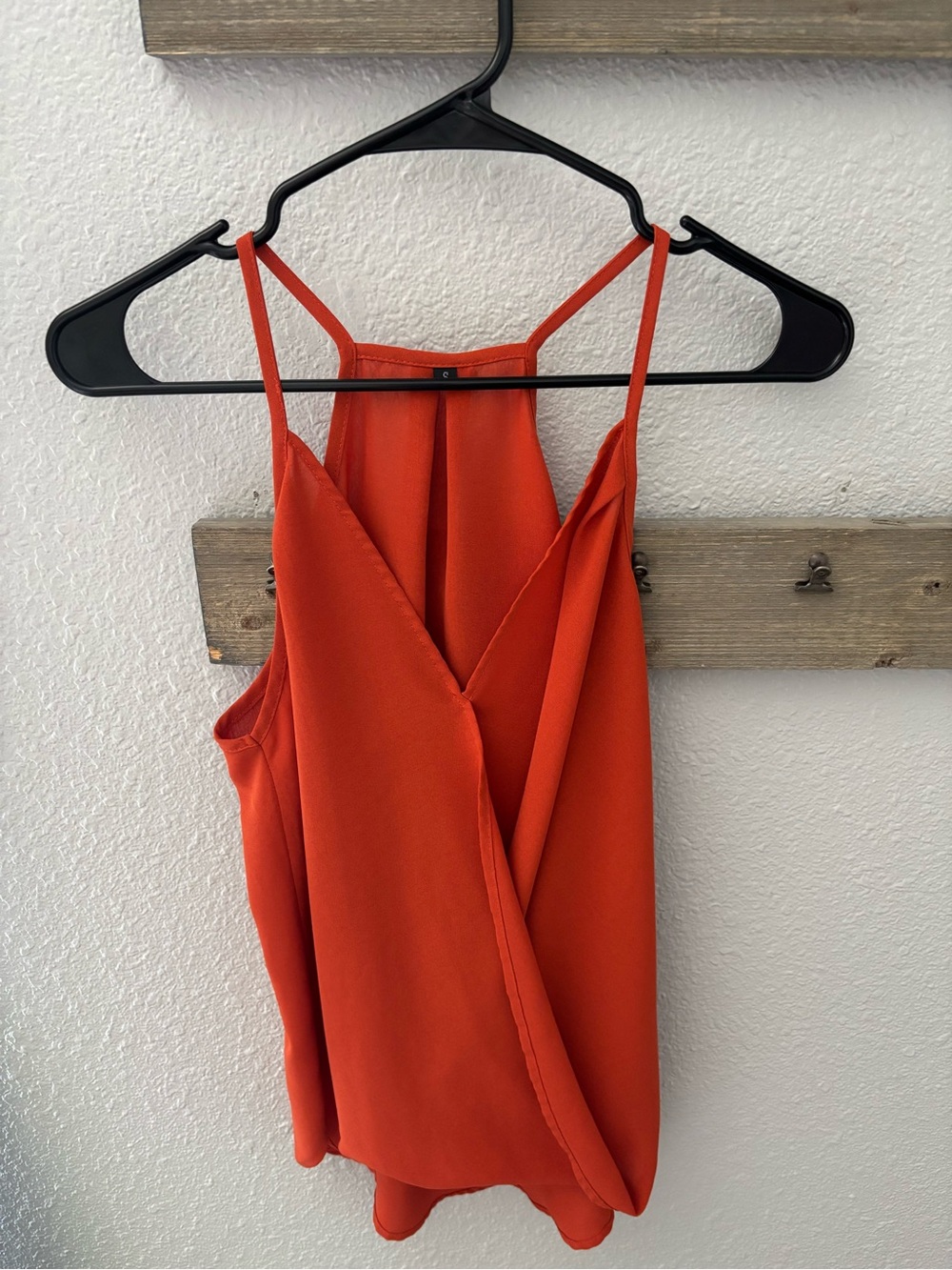 Sleeveless Draped V-Neck Cami Top - Orange